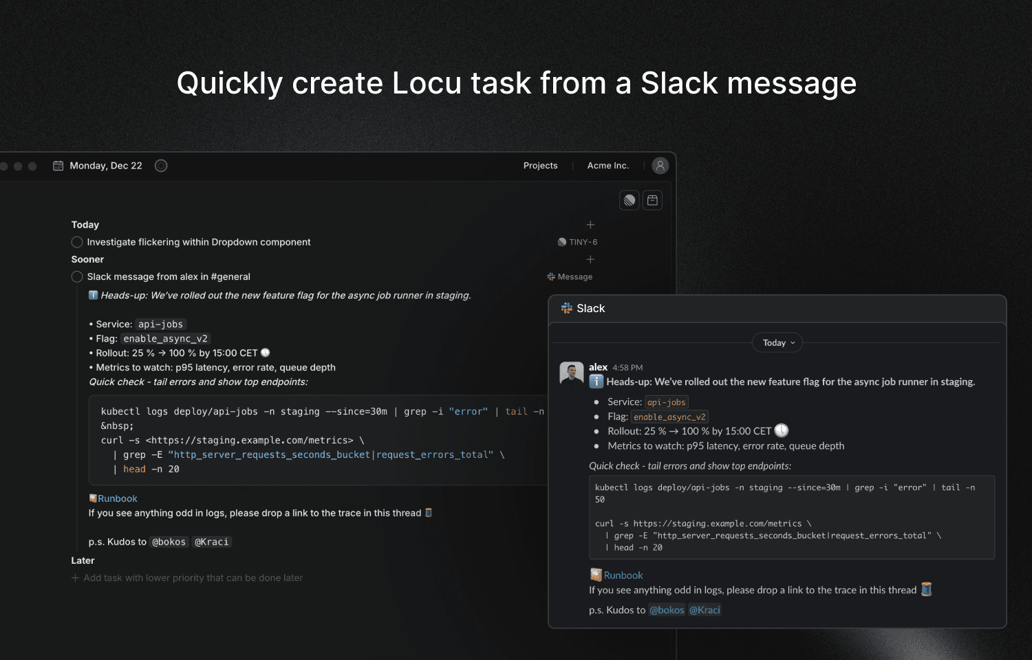Turn Slack messages into Locu tasks