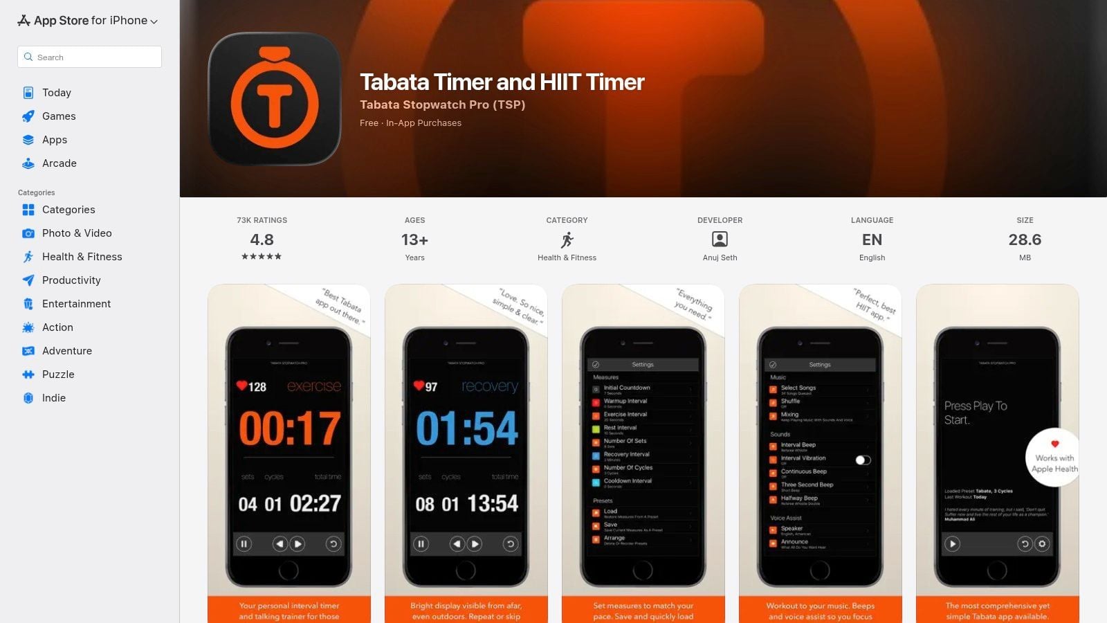 Tabata Stopwatch Pro (Tabata Timer & HIIT Timer) – iOS